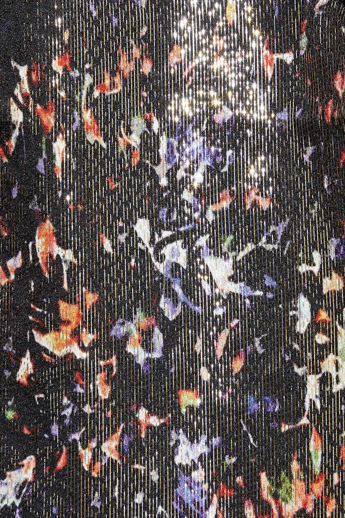 Milana wrap-effect printed silk-blend lamé blouse商品第4张图片规格展示
