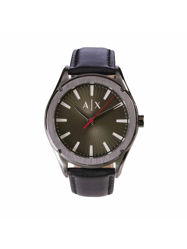 商品Armani Exchange|Armani Exchange Mens Fitz AX2806 Grey Leather Japanese Quartz Fashion Watch ONE SIZE,价格¥638,第1张图片