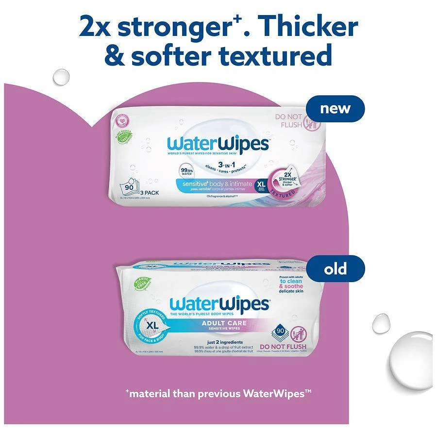 商品WaterWipes|Sensitive+ Body & Intimate, 3-In-1 Cleans, Cares, Protects, 99.9% Water Unscented,价格¥88,第2张图片详细描述