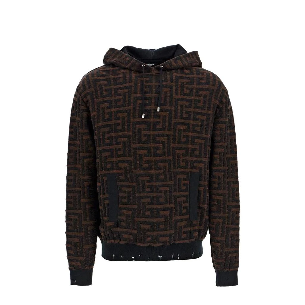 商品Balmain|Balmain Hooded Monogram Sweatshirt,价格¥8679,第1张图片