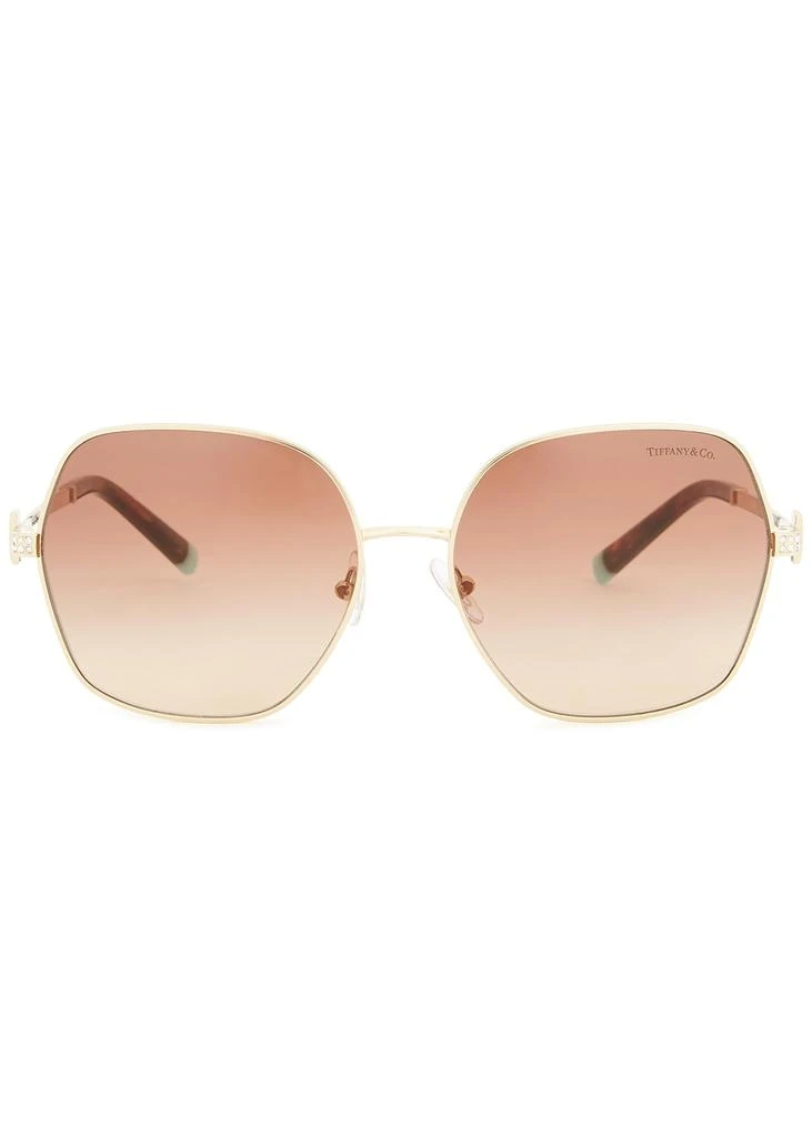 商品Tiffany & Co.|Gold-tone oversized sunglasses,价格¥2222,第2张图片详细描述