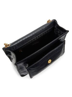 商品Karl Lagerfeld Paris|Lyon Croc Embossed Leather Shoulder Bag,价格¥1636,第5张图片详细描述