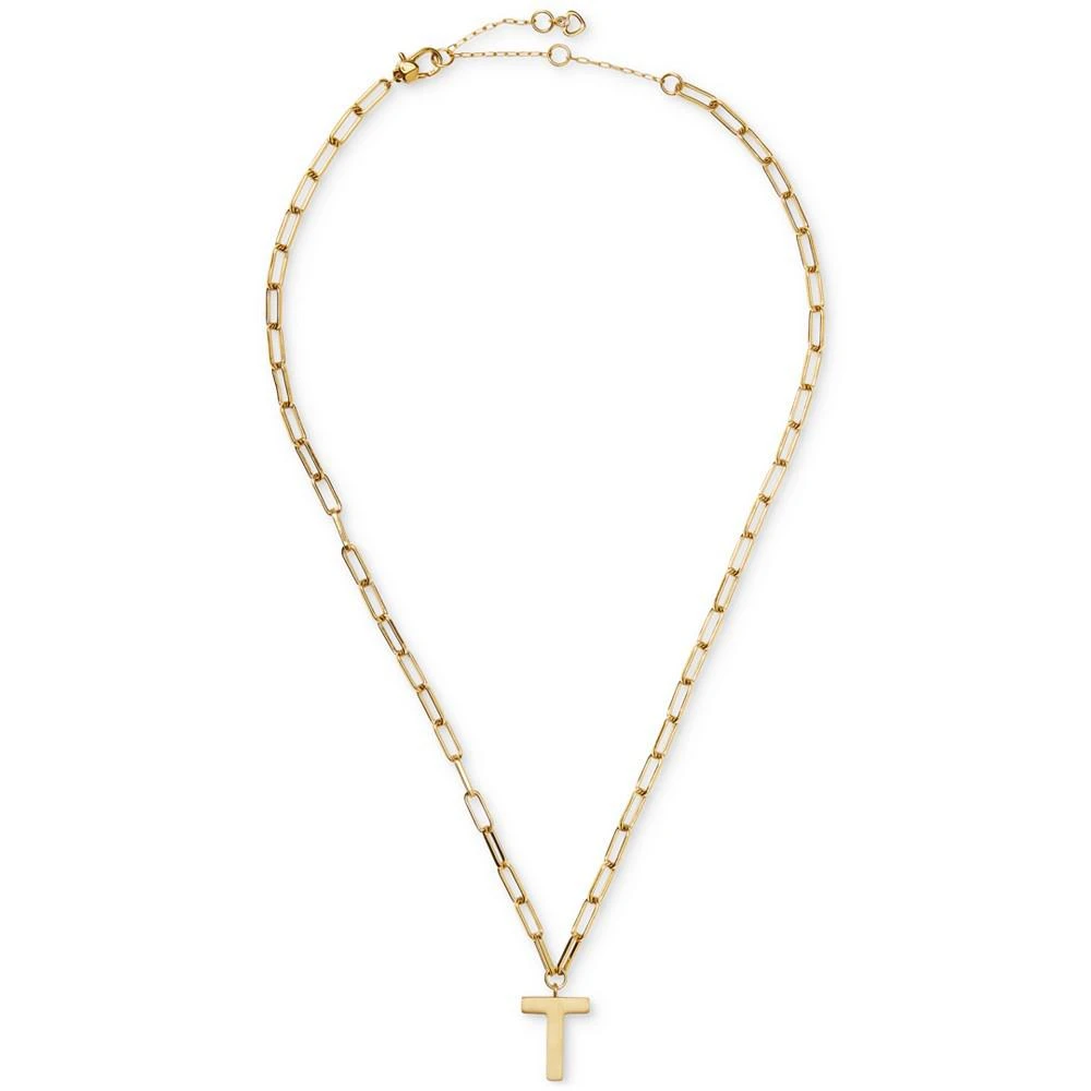 商品Kate Spade|Gold-Tone T Paperclip Chain Pendant Necklace, 17" + 3" extender,价格¥165,第2张图片详细描述