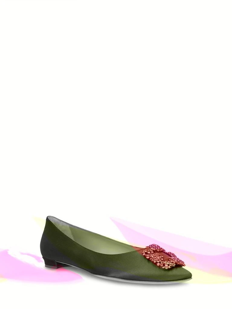 商品Manolo Blahnik|10mm Hangisiflat Satin Ballerina Flats,价格¥8303,第2张图片详细描述