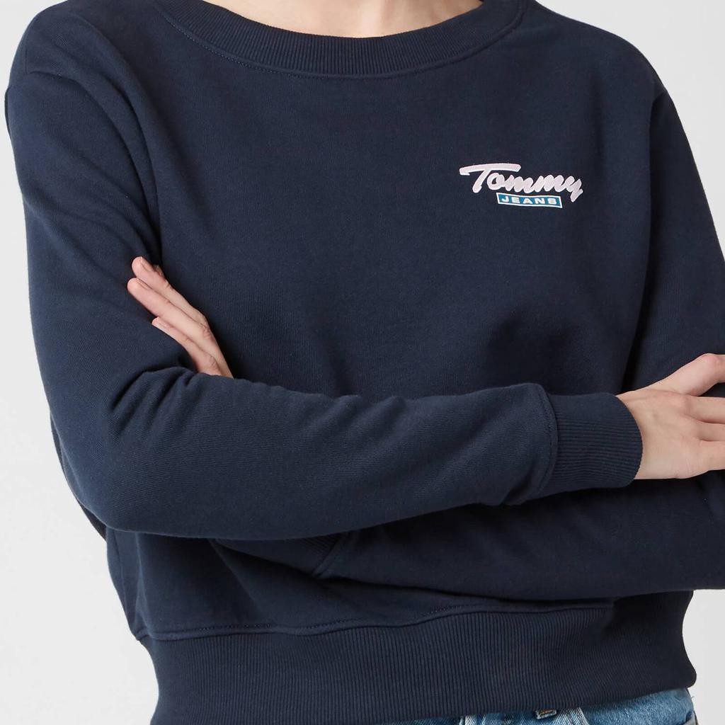 商品Tommy Hilfiger|Tommy Jeans Women's Tjw Branded Back Rib Crew Sweatshirt - Twilight Navy,价格¥214,第1张图片