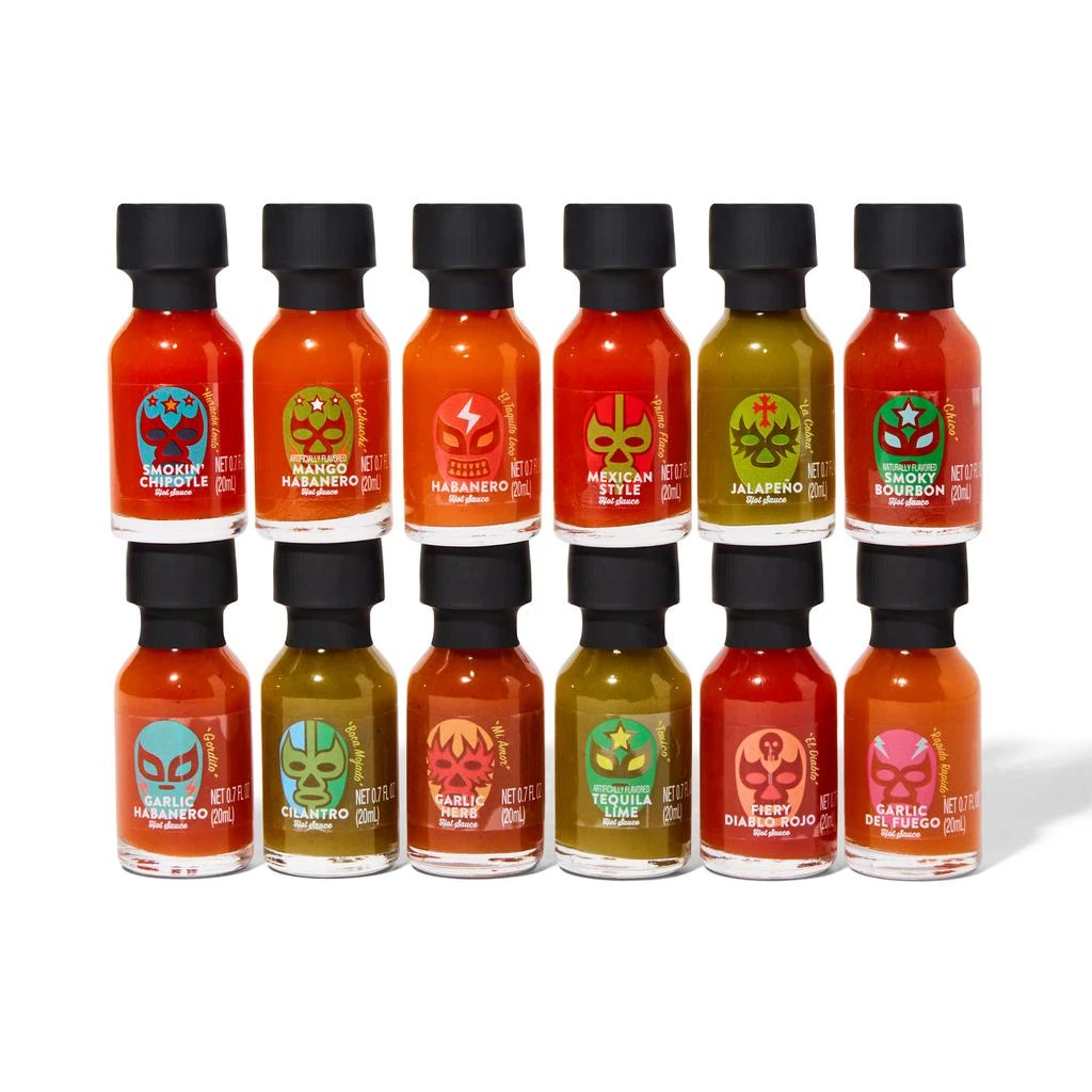 商品Thoughtfully|Gourmet, Luchador Hot Sauce Book Gift Set, Set of 12,价格¥265,第2张图片详细描述