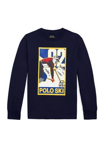 Boys 8-20 Polo Ski Cotton Long Sleeve Graphic T-Shirt商品第1张图片规格展示