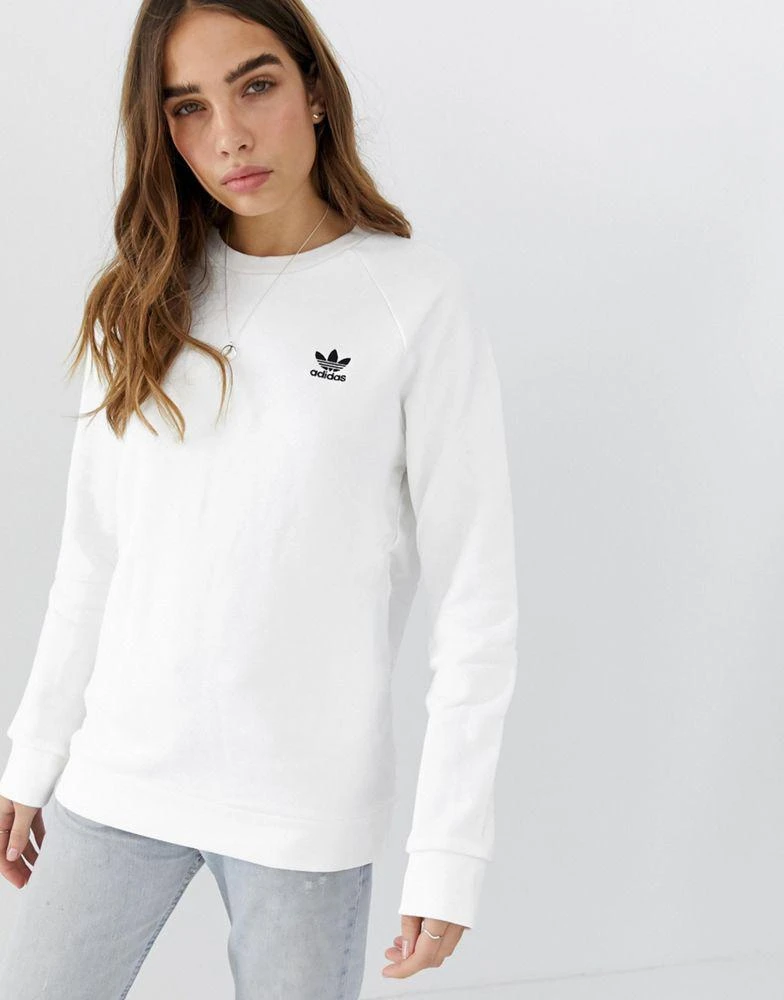 商品Adidas|adidas Originals Essential crew neck sweatshirt in white,价格¥159,第3张图片详细描述