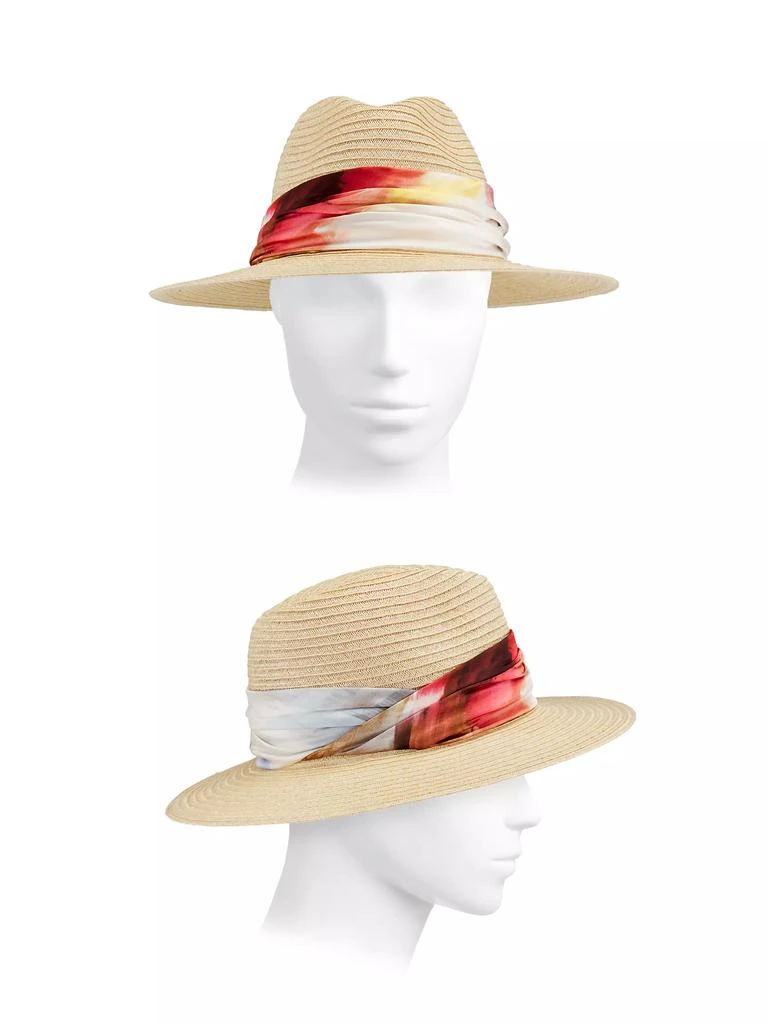 商品Eugenia Kim|Courtney Watercolor Print-Trimmed Satin & Hemp Vented Fedora,价格¥1295,第3张图片详细描述