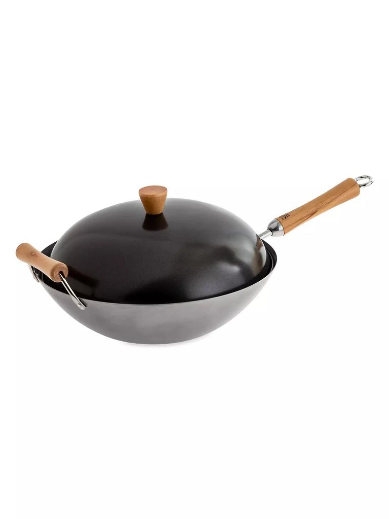 商品Escali|Joyce Chen Classic 14'' Uncoated Carbon Steel Flat Bottom Wok 4-Piece Set,价格¥749,第2张图片详细描述