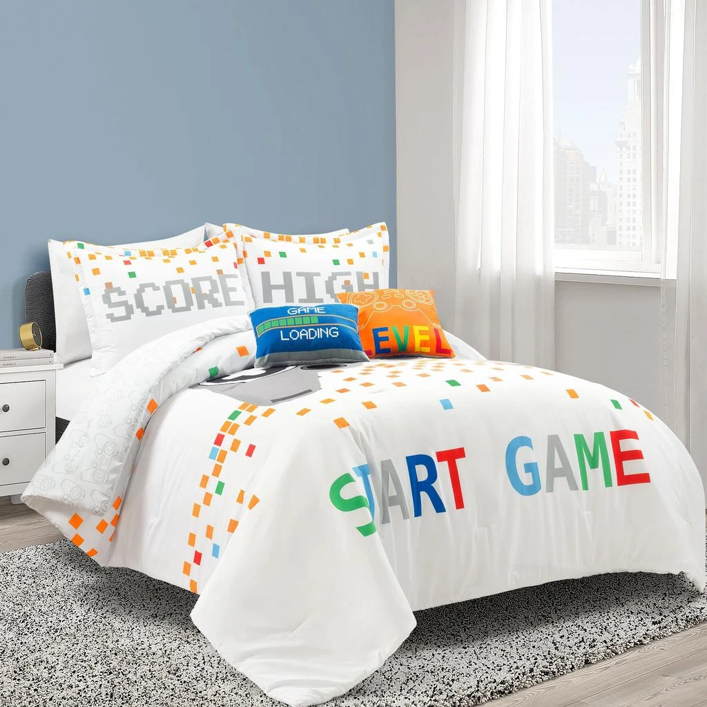 Video Games Reversible Oversized Comforter Navy/Multi 4Pc Set Twin 商品