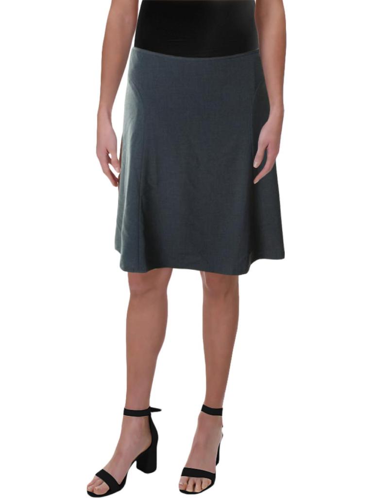 Petites Womens Heathered Seamed A-Line Skirt商品第1张图片规格展示