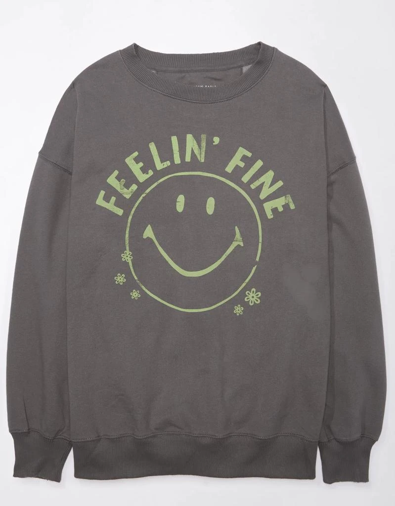 商品AE|AE Oversized Smiley Graphic Sweatshirt,价格¥450,第3张图片详细描述