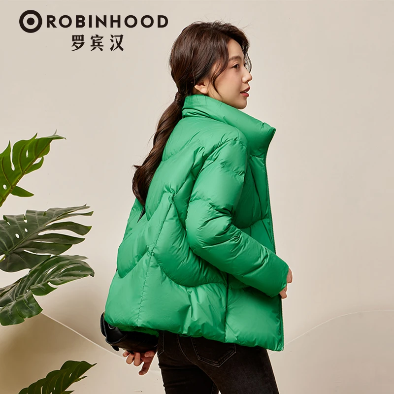 商品[国内直发] ROBINHOOD|罗宾汉立领轻薄时尚羽绒服-R228Y5419-绿色,价格¥284,第1张图片