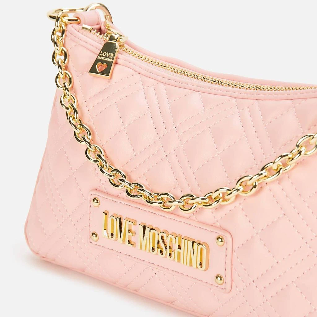 商品Moschino|Love Moschino Women's Quilted Chain Shoulder Bag - Pink,价格¥573,第4张图片详细描述