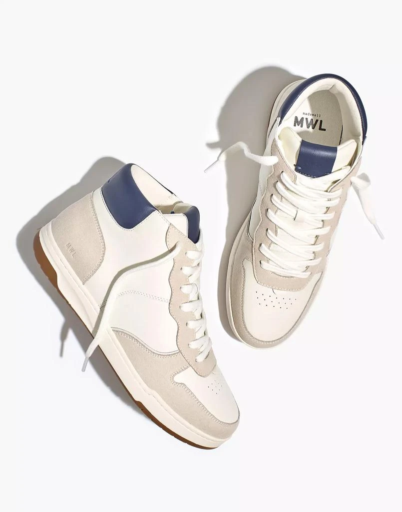 商品Madewell|Court High-Top Sneakers in All White,价格¥555,第5张图片详细描述