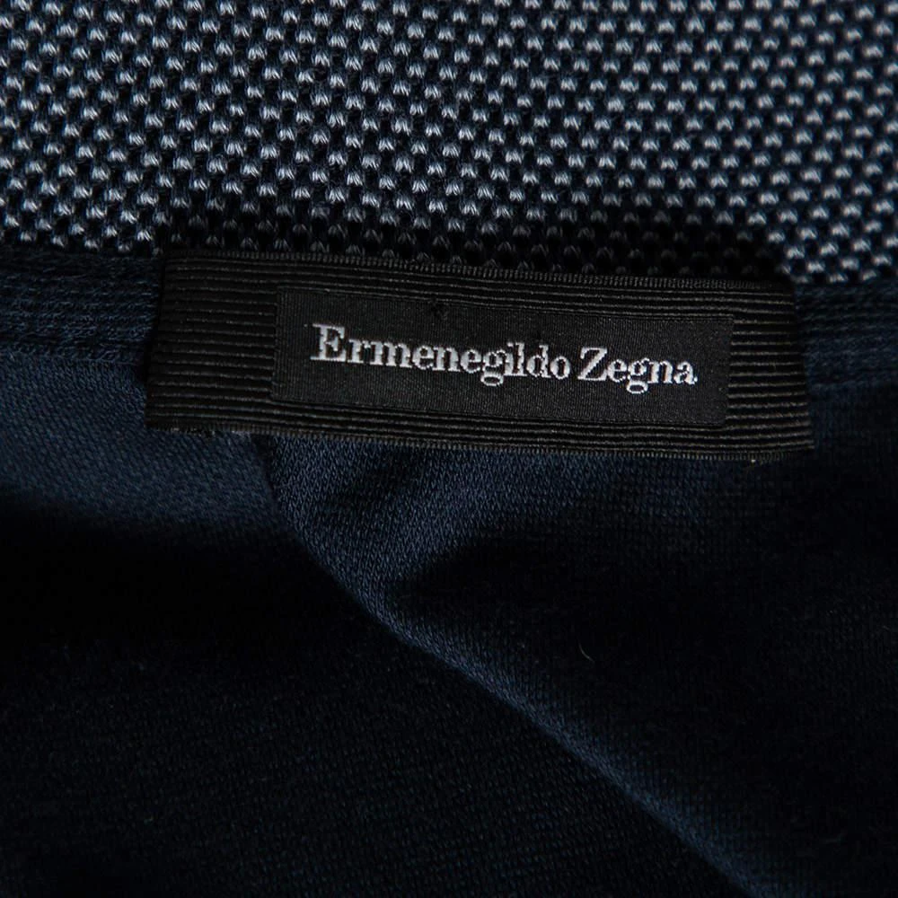 商品[二手商品] Zegna|Ermenegildo Zegna Teal Green Cotton Knit Contrast Trim Polo T-Shirt M,价格¥812,第5张图片详细描述