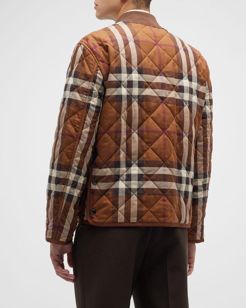 Men's York Quilted Vintage Check Coat商品第4张图片规格展示