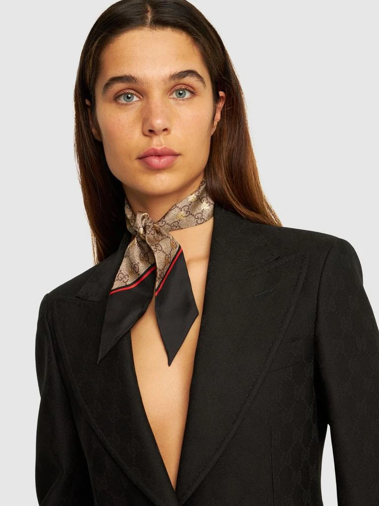 商品Gucci|Gg & Bee Printed Silk Twill Neck Bow,价格¥1685,第1张图片详细描述