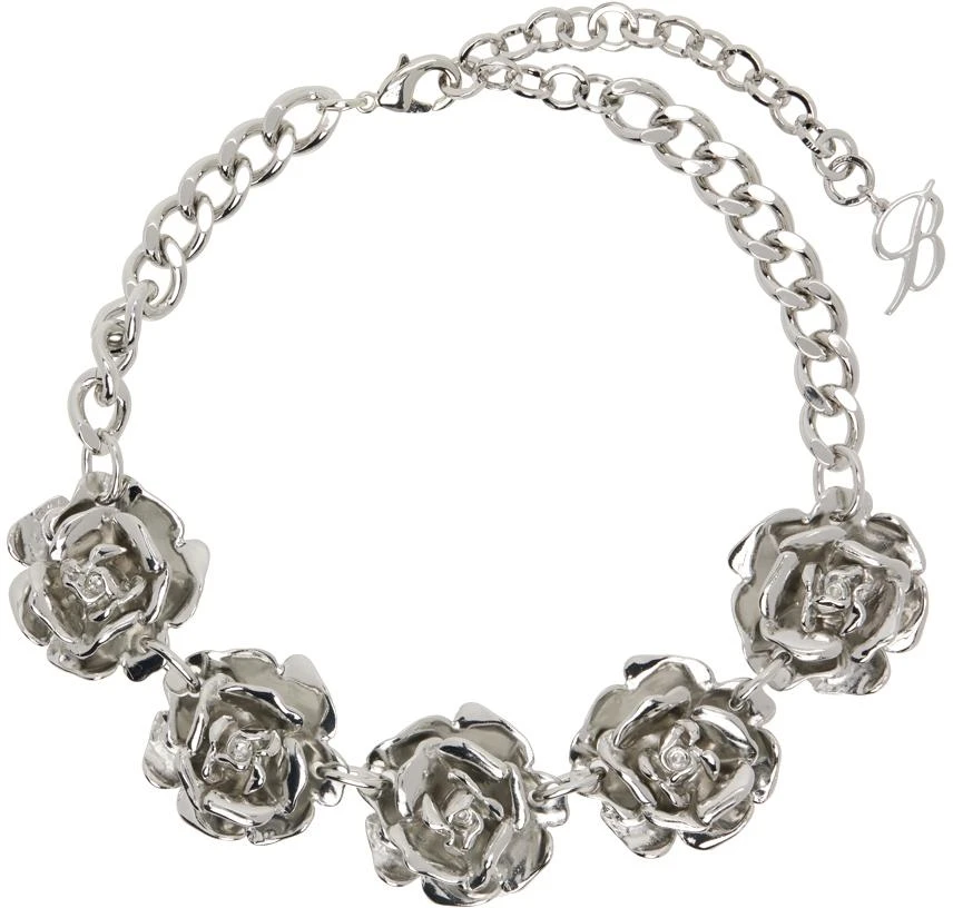 商品BLUMARINE|Silver Roses Choker,价格¥3618,第1张图片