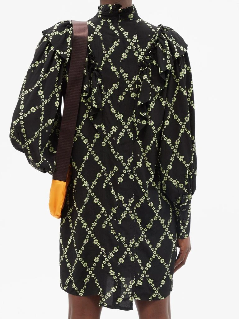 商品Ganni|Ruffled floral-print crepe mini dress,价格¥1130,第5张图片详细描述
