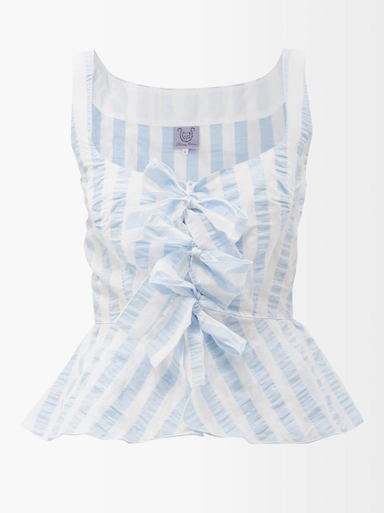 商品Thierry Colson|Yvette striped-seersucker peplum top,价格¥1900,第1张图片