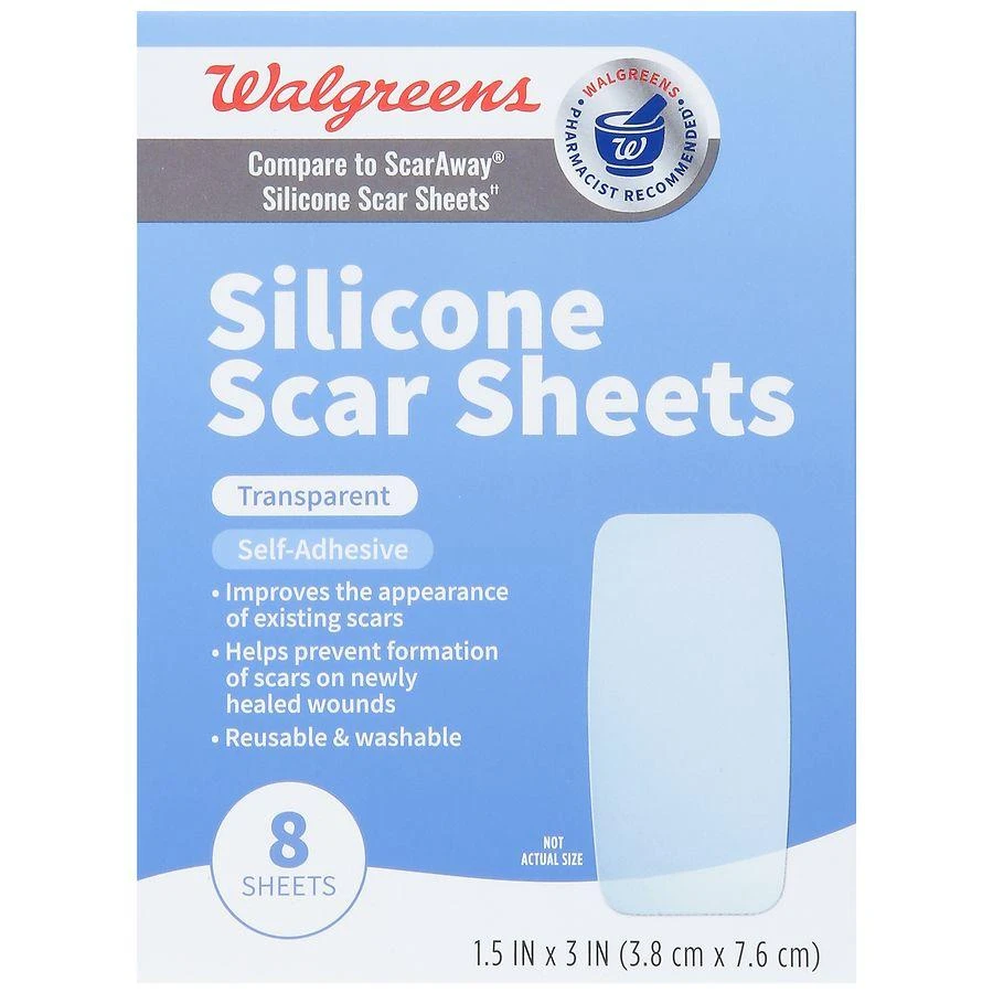 商品Walgreens|Silicone Scar Sheets 1.5 in x 3 in,价格¥166,第1张图片