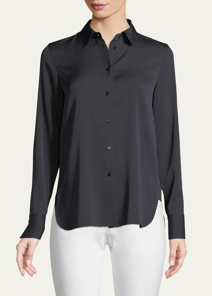 商品Vince|Slim-Fit Long-Sleeve Stretch-Silk Blouse,价格¥1850,第4张图片详细描述