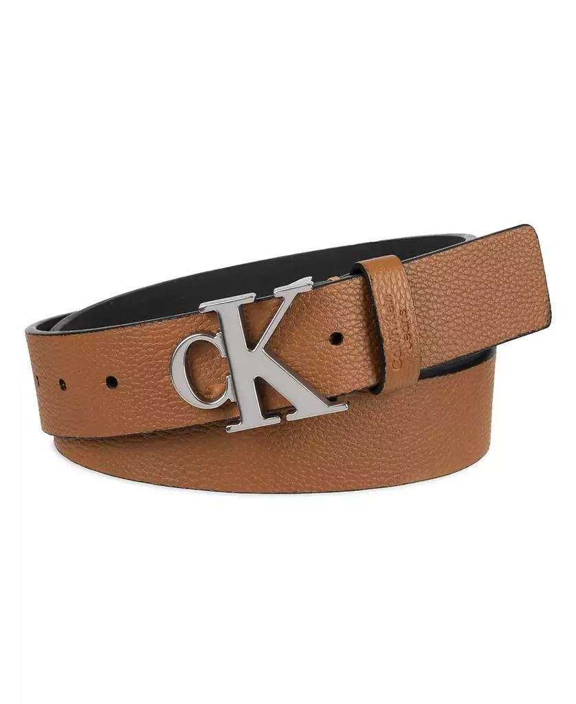 商品Calvin Klein|Men's Logo Plaque Buckle Fashion Jean Belt,价格¥401,第1张图片