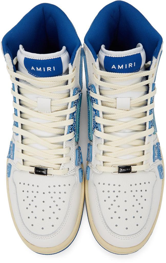 商品AMIRI|White & Blue Skel Top Hi Bandana Sneakers,价格¥5251,第7张图片详细描述