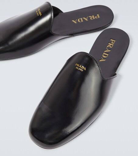 Prada Brushed leather mules - Sandals - Free Shipping - BeyondStyle