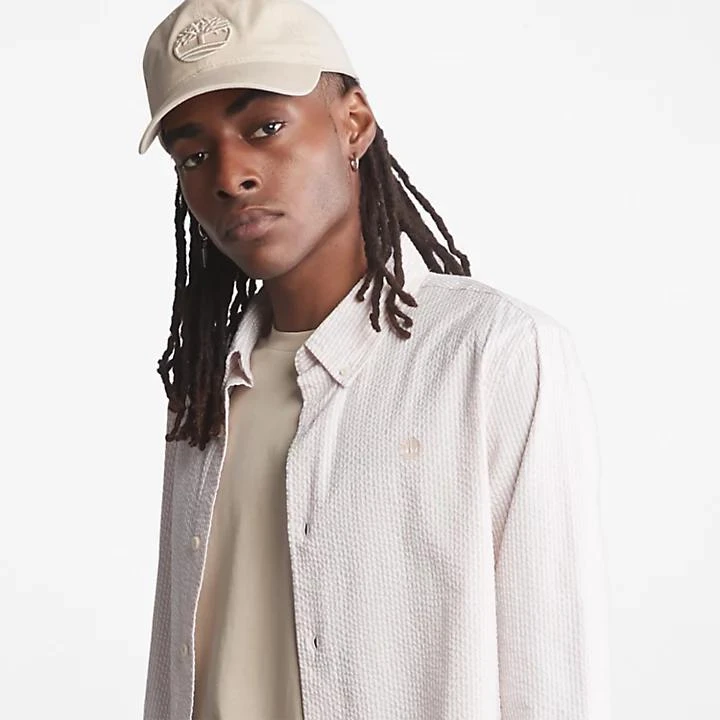 商品Timberland|Striped Seersucker Shirt for Men in Light Pink,价格¥417,第5张图片详细描述