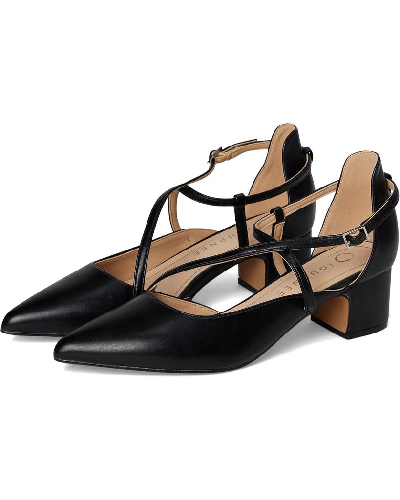 Galvinn Damen-Pumps mit Riemchen, spitzer Zehenpartie und Blockabsatz image 2