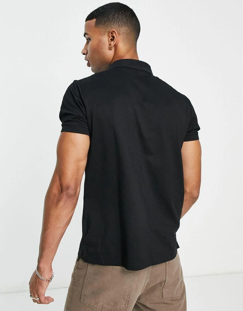 商品Calvin Klein|Calvin Klein logo mix media repreve zip neck polo in black,价格¥543,第2张图片详细描述
