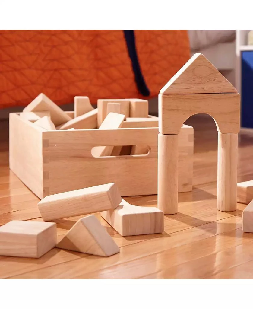 商品Melissa & Doug|Melissa & Doug Standard Unit Solid-Wood Building Blocks With Wooden Storage Tray (60 pcs),价格¥633,第5张图片详细描述