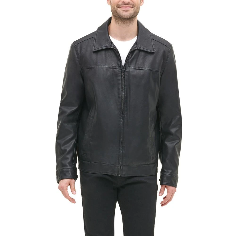 商品Tommy Hilfiger|Men's Faux Leather Laydown Collar Jacket,价格¥898,第1张图片