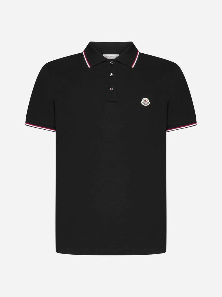 商品Moncler|Logo-patch cotton polo shirt,价格¥2223,第1张图片