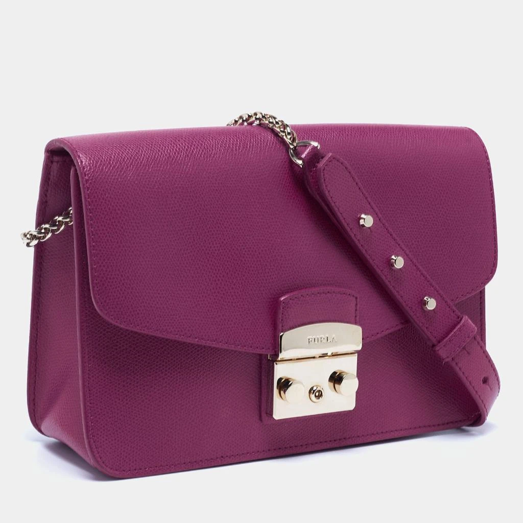 商品[二手商品] Furla|Furla Fuchsia Leather Metropolis Shoulder Bag,价格¥1036,第3张图片详细描述