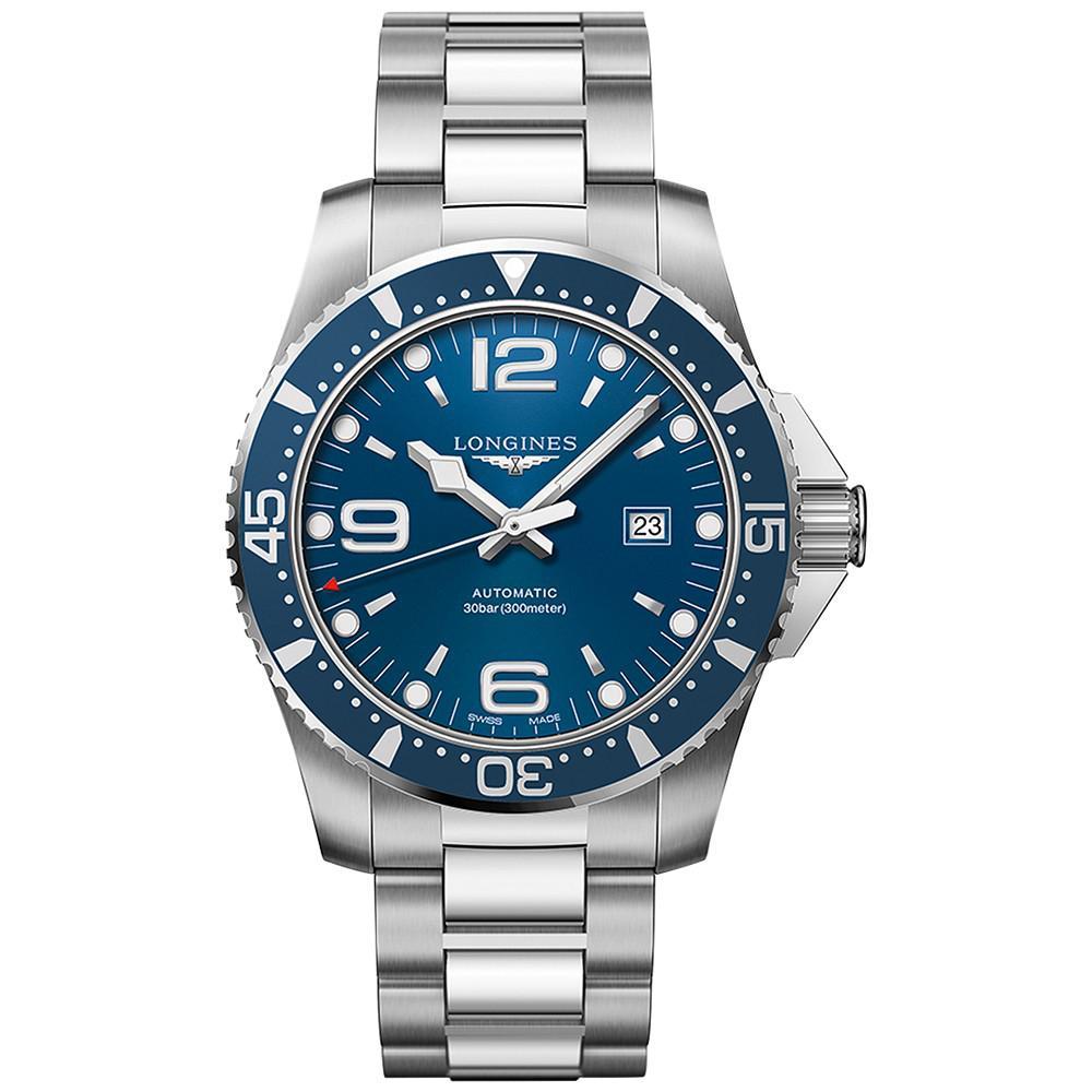 商品Longines|Men's Swiss Automatic HydroConquest Stainless Steel Bracelet Watch 44mm,价格¥9841,第1张图片