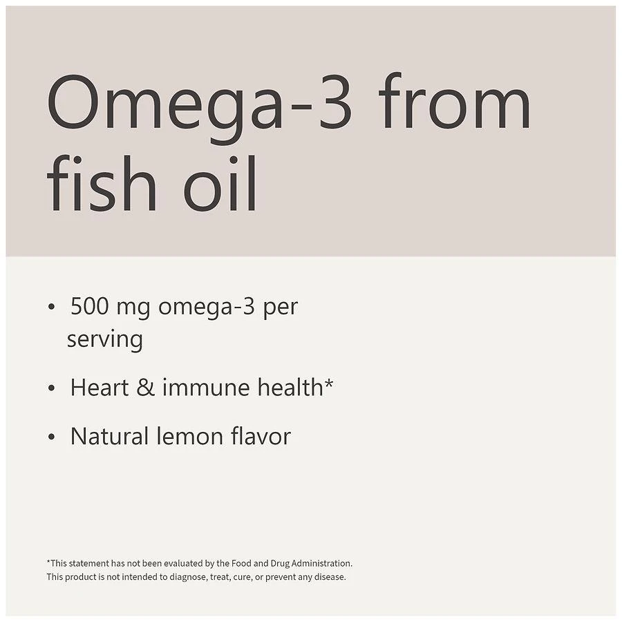 Omega-3 From Fish Oil 500 mg Softgels (120 days) Natural Lemon 商品