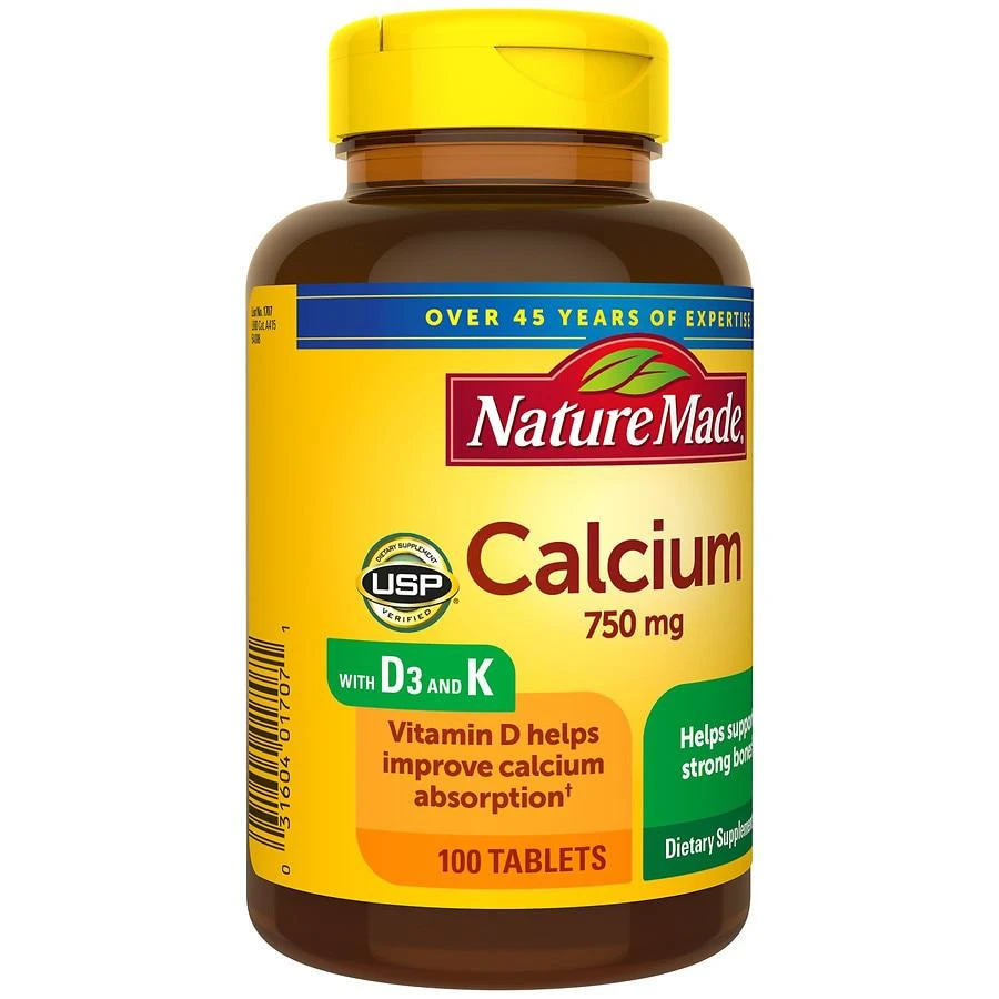 商品Nature Made|Calcium 750 mg + D + K Dietary Supplement Tablets,价格¥89,第3张图片详细描述