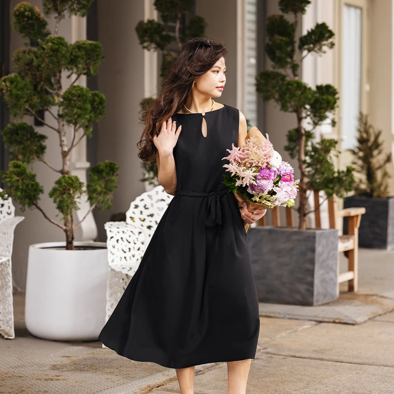 商品[国内直发] Petite Studio NYC|Lark连衣裙-黑色 | Marina Dress - Black,价格¥715,第1张图片