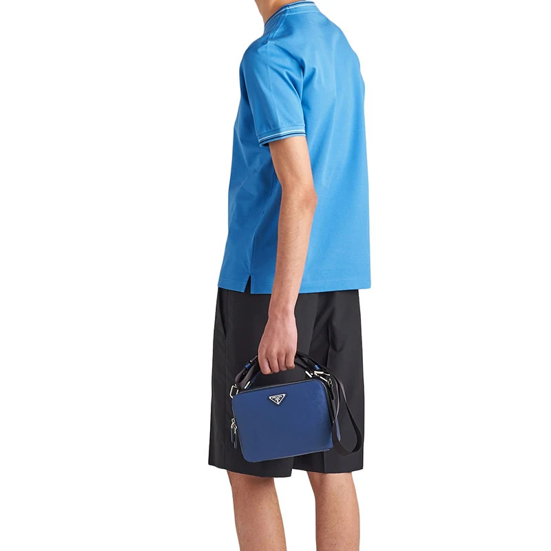 【预售3-7天】PRADA/普拉达 22年秋冬新款 男士浅紫光蓝色纯棉短袖T恤UJN452_1ZMI_F0237_S_181 商品