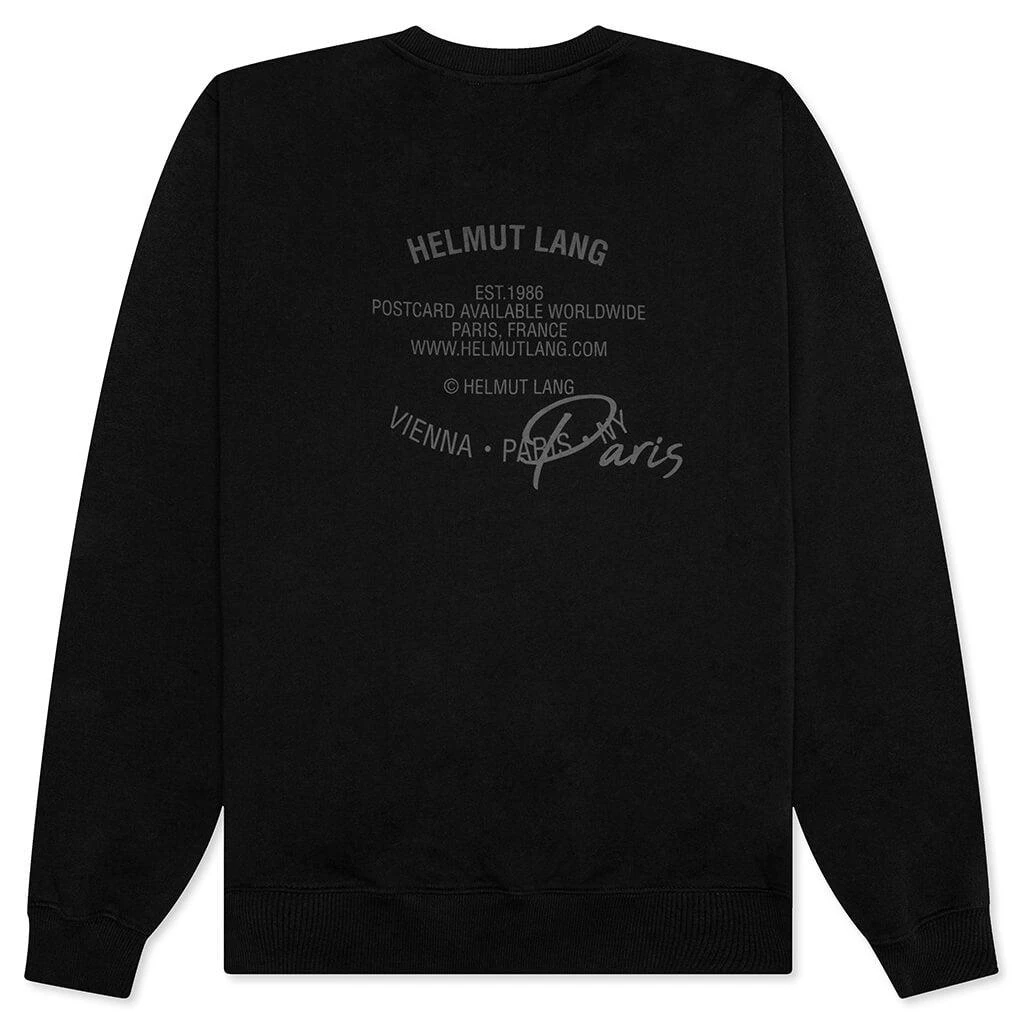 商品Helmut Lang|Helmut Lang Paris Postcard Crewneck - Black,价格¥1861,第2张图片详细描述