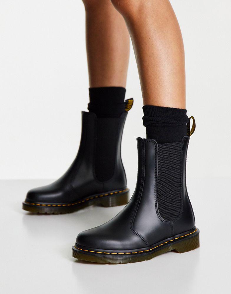 Dr Martens 2976 Hi flat chelsea boot in black商品第4张图片规格展示