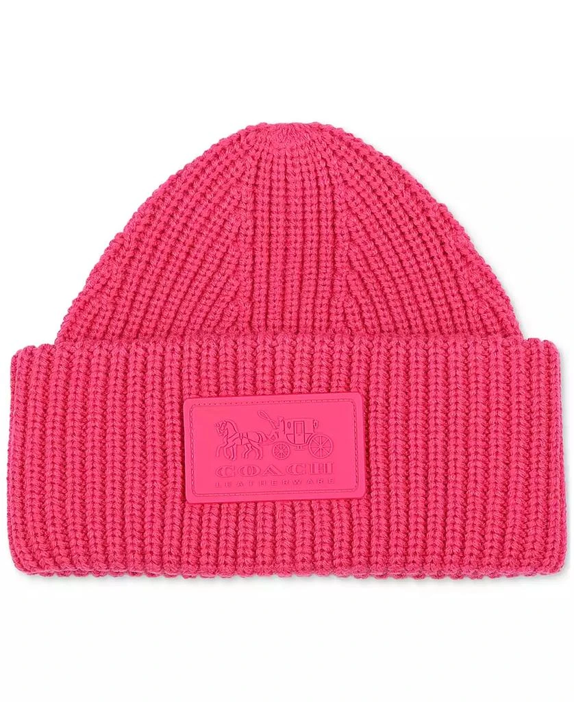 商品Rebecca Minkoff|Women's Classic Ribbed Tonal Patch Cuff Beanie,价格¥414,第1张图片