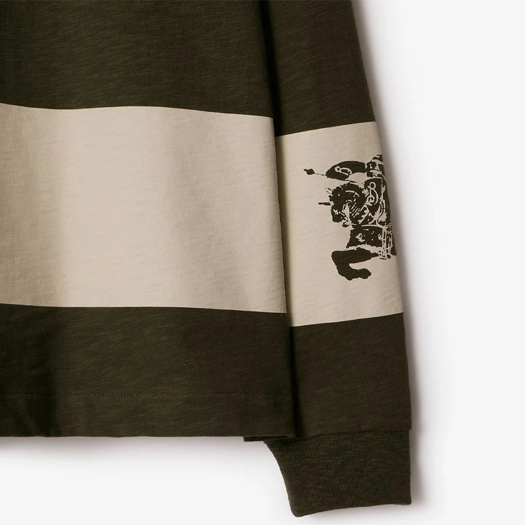 商品[国内直发] Burberry|博柏利 SS24 马术骑士徽标条纹圆领宽松长袖针织衫 男款 湖泊色,价格¥3565,第6张图片详细描述