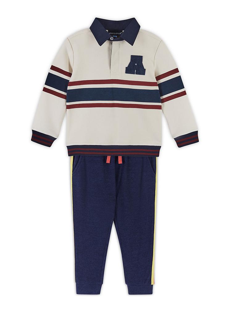 Little Boy's & Boy's 2-Piece Rugby Shirt & Twill Pant Set商品第2张图片规格展示
