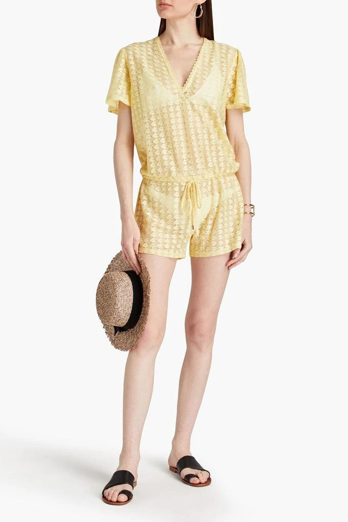 商品MELISSA ODABASH|Lola crochet-knit playsuit,价格¥737,第2张图片详细描述