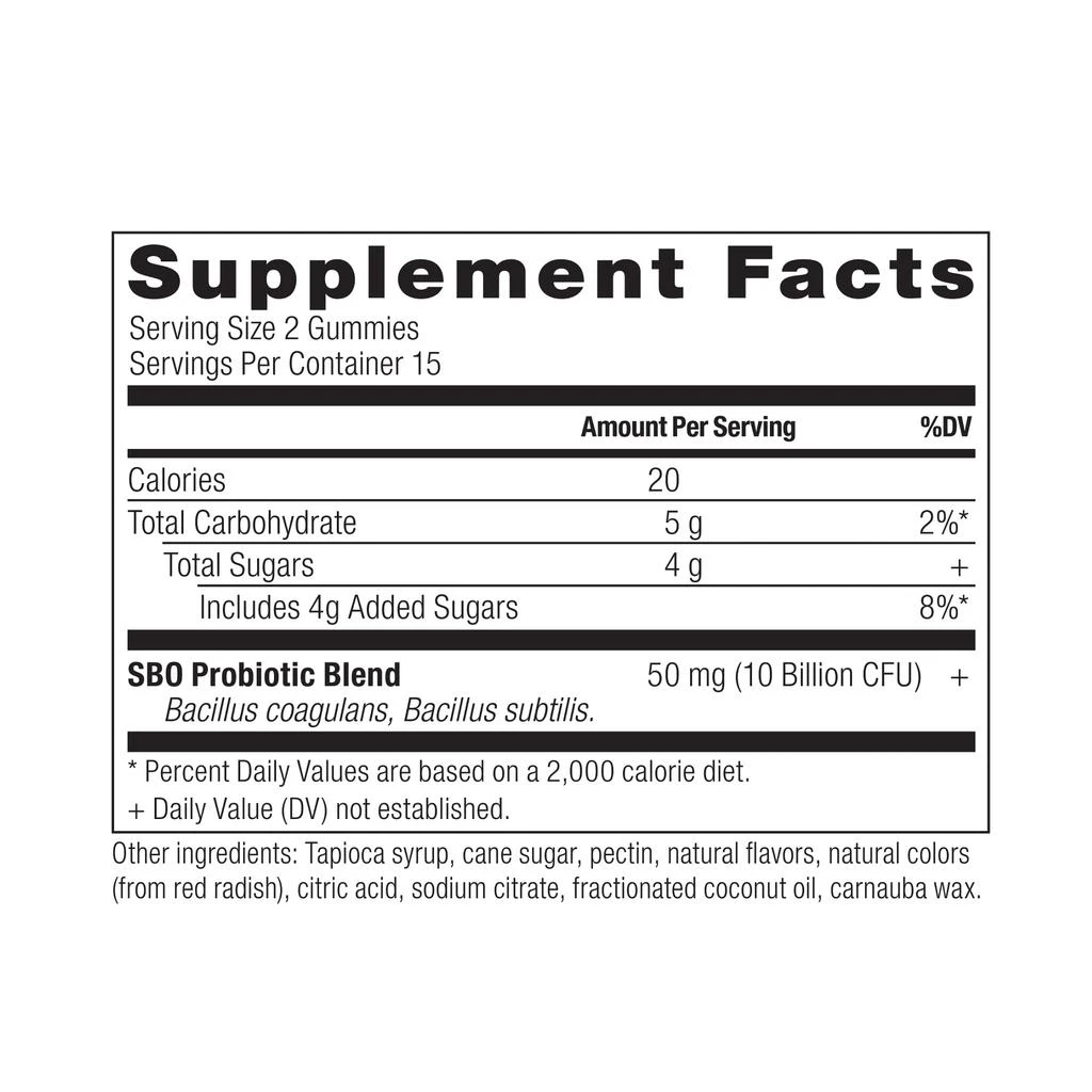 商品Ancient Nutrition|SBO Probiotics | Gummies Berry (30 Gummies),价格¥151,第2张图片详细描述